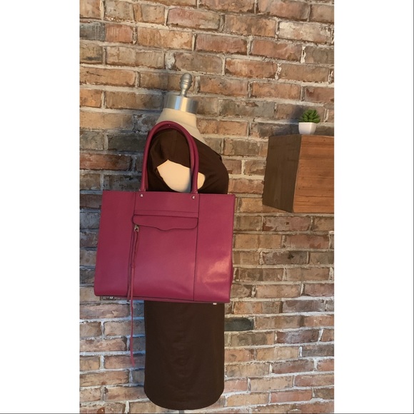 50 Rebecca Minkoff Large MAB Magenta Zip Tote Bag - Picture 2 of 8